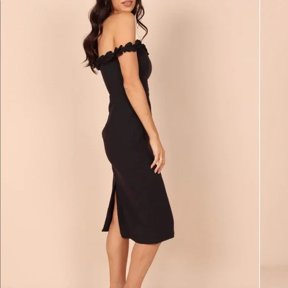 Petal & Pup Dresses | Petal & Pup Size 2 Black Cocktail Dress. Midi Length. Back Slit. Worn Once | Color: Black | Size: 2 | Carriemorales's Closet Petal & Pup Dresses | Petal & Pup Size 2 Black Cocktail Dress. Midi Length. Back Slit. Worn Once | Color: Black | Size: 2 | Carriemorales's Closet